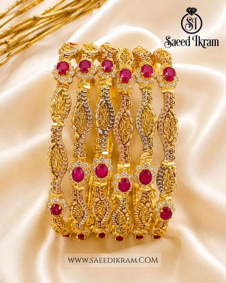 Golden Charm Bangles