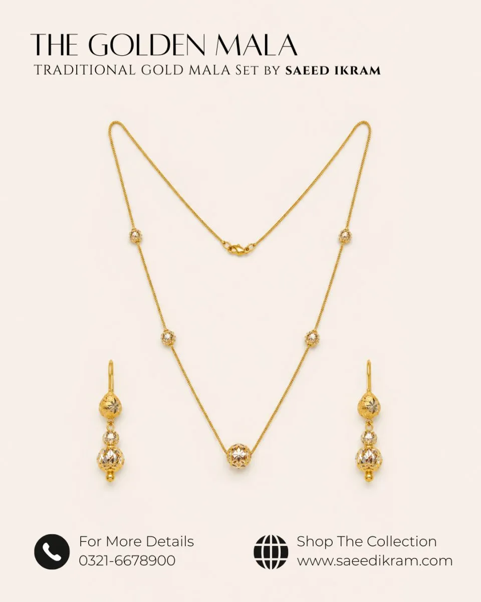 Golden Petal Mala Set