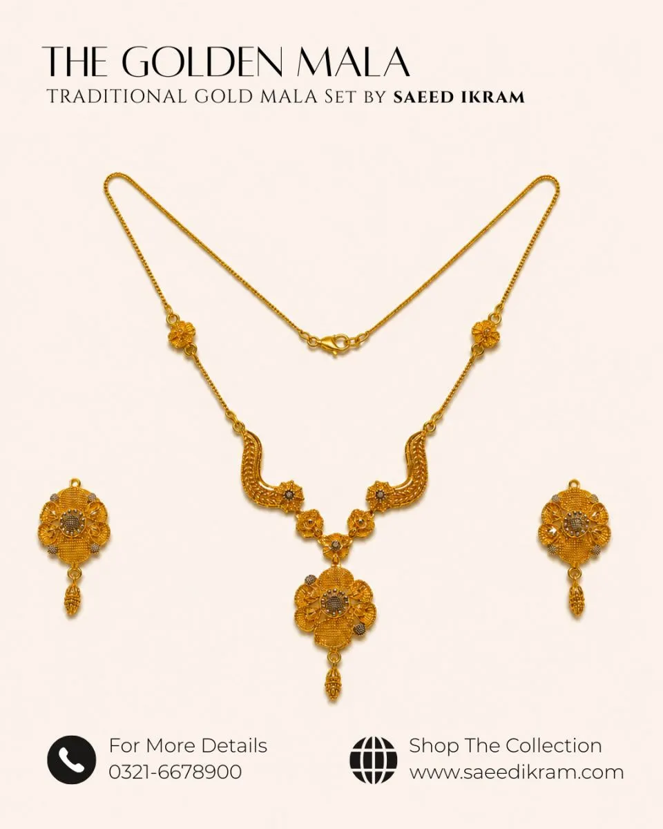 Golden Blossom Mala Set