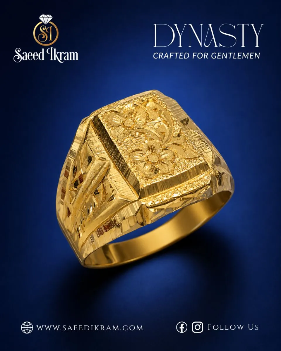 Signature Mens Gold Ring